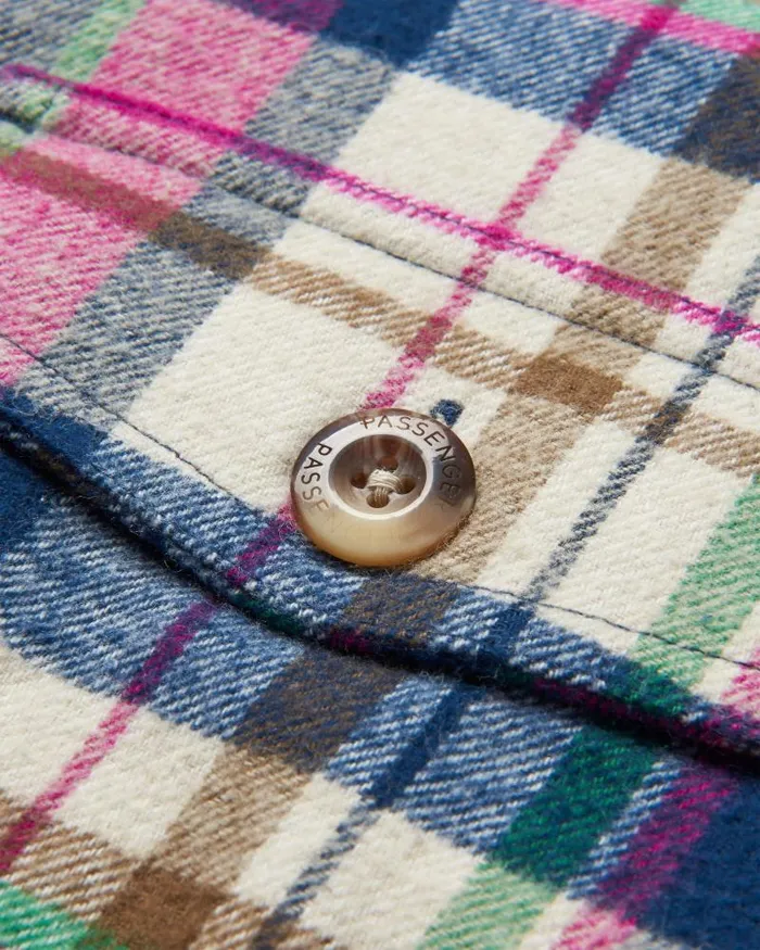 Passenger Tops Rustic Organic Cotton Heavyweight Overshirt Off White Check Off White Check 8211 Men