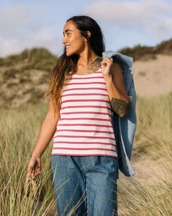 Passenger Tops Sage Stripe Vest Fuchsia Fuchsia 8211 Women