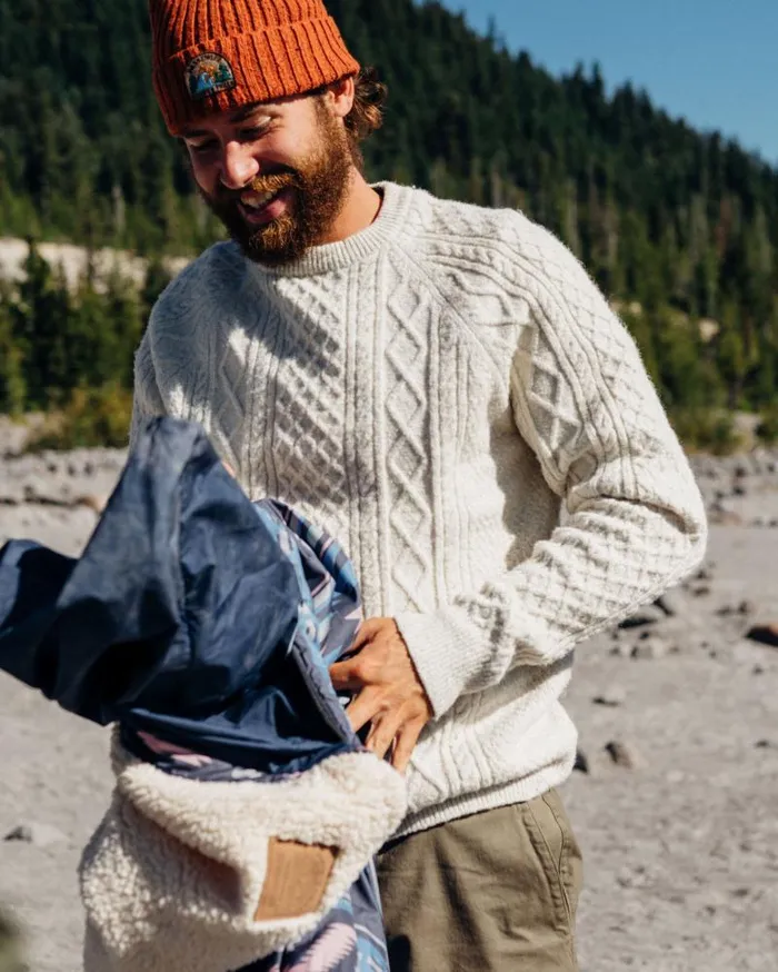 Passenger Tops Sandbar Cable Knitted Jumper Off White Off White 8211 Men