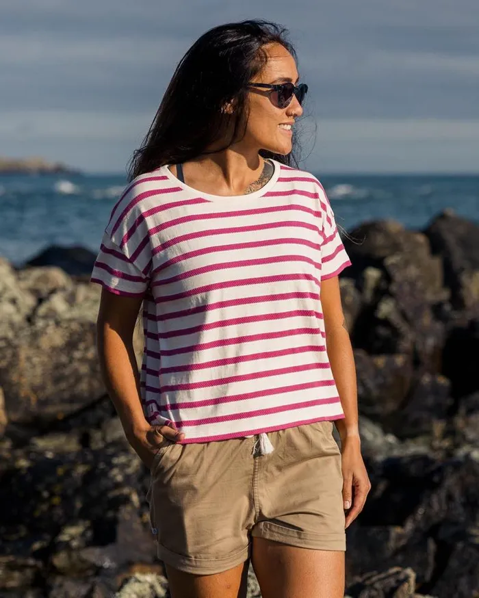 Passenger Tops Skye Stripe TShirt Fuchsia Fuchsia 8211 Women
