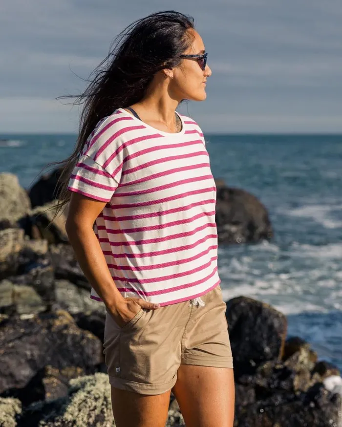 Passenger Tops Skye Stripe TShirt Fuchsia Fuchsia 8211 Women