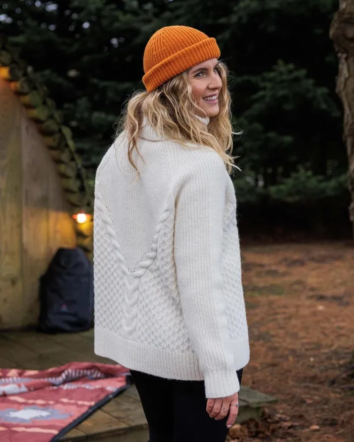 Passenger Tops Snuggle Recycled Knitted Polo Neck Off White Off White 8211 Women