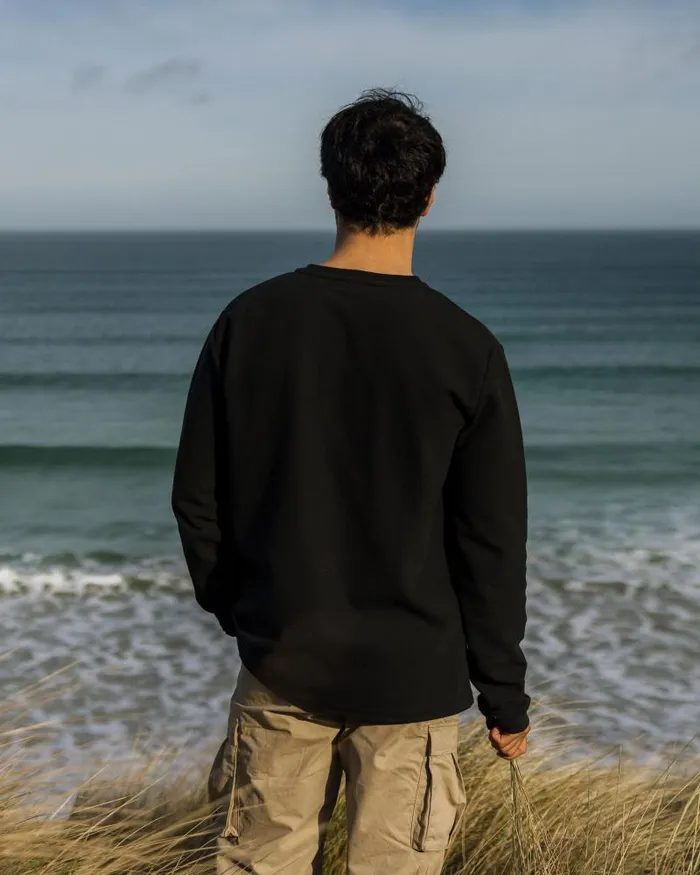 Passenger Tops Stream Button Up Henley Black Black 8211 Men