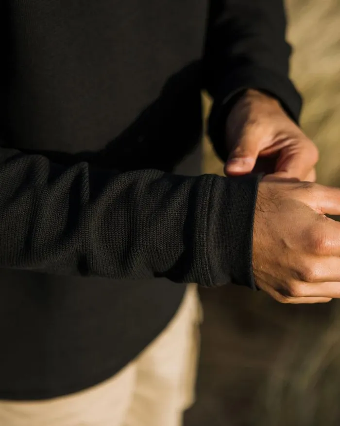Passenger Tops Stream Button Up Henley Black Black 8211 Men