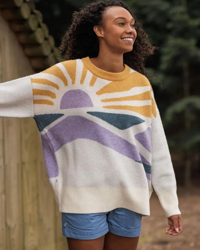 Passenger Tops Sunsets Recycled Oversized Knitted Jumper Marshmallow Marshmallow 8211 Women