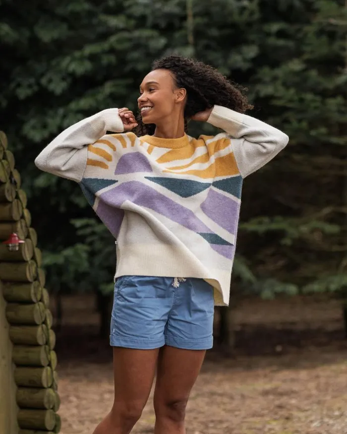 Passenger Tops Sunsets Recycled Oversized Knitted Jumper Marshmallow Marshmallow 8211 Women