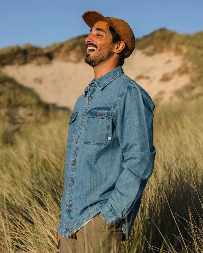 Passenger Tops Vision Denim Shirt Denim Blue Denim Blue 8211 Men