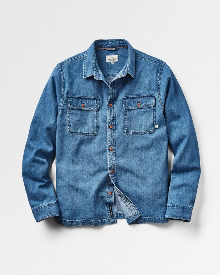 Passenger Tops Vision Denim Shirt Denim Blue Denim Blue 8211 Men