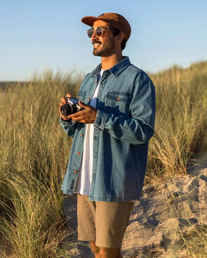 Passenger Tops Vision Denim Shirt Denim Blue Denim Blue 8211 Men