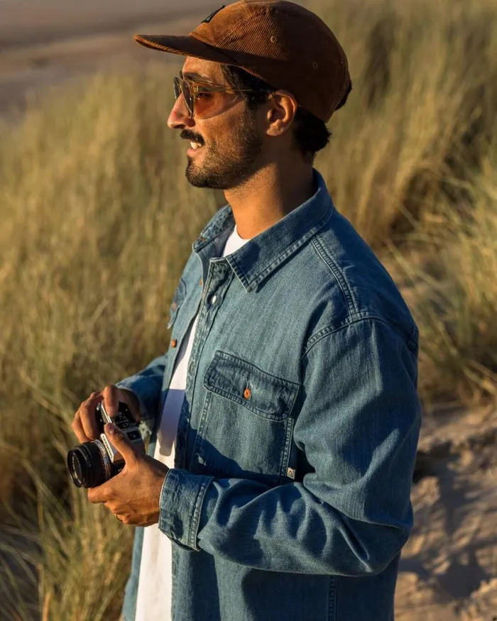 Passenger Tops Vision Denim Shirt Denim Blue Denim Blue 8211 Men