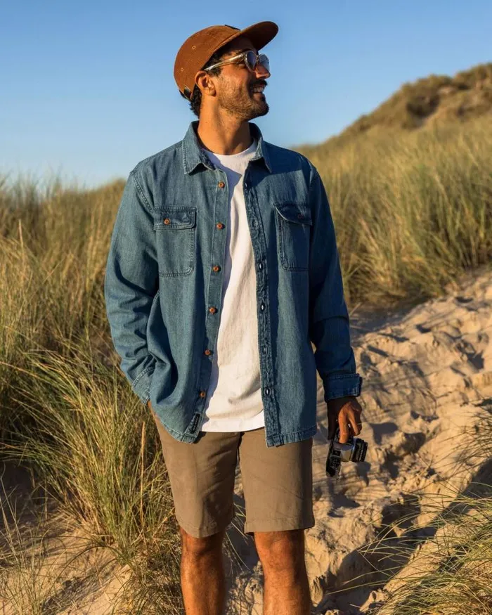 Passenger Tops Vision Denim Shirt Denim Blue Denim Blue 8211 Men