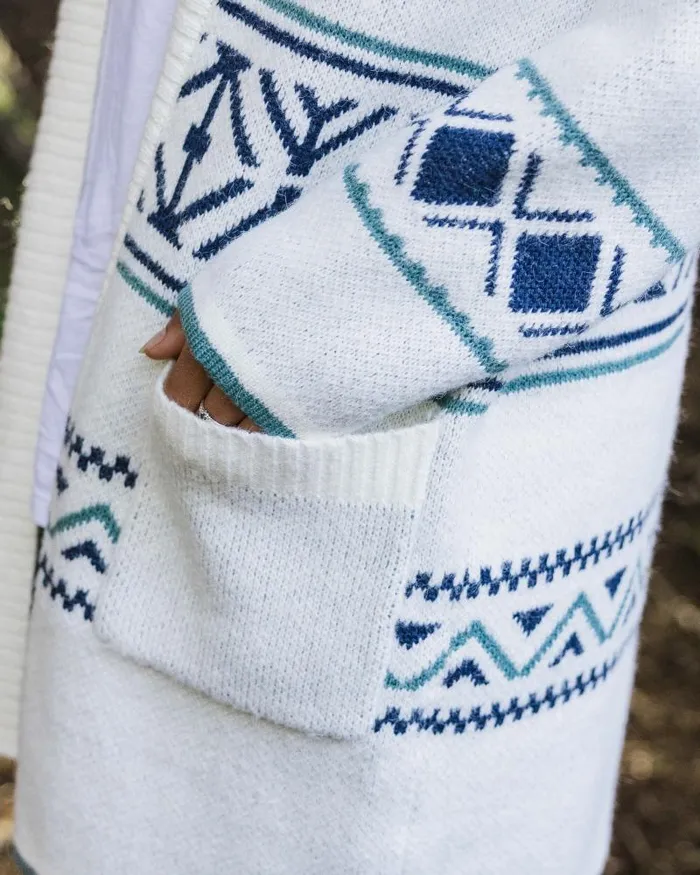 Passenger Tops Whimsical Recycled Knit Cardigan Homespun Stripe Off White Homespun Stripe Off White 8211 Women