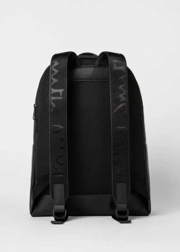 Paul Smith Bags Embossed Leather Backpack Black 8211 Mens
