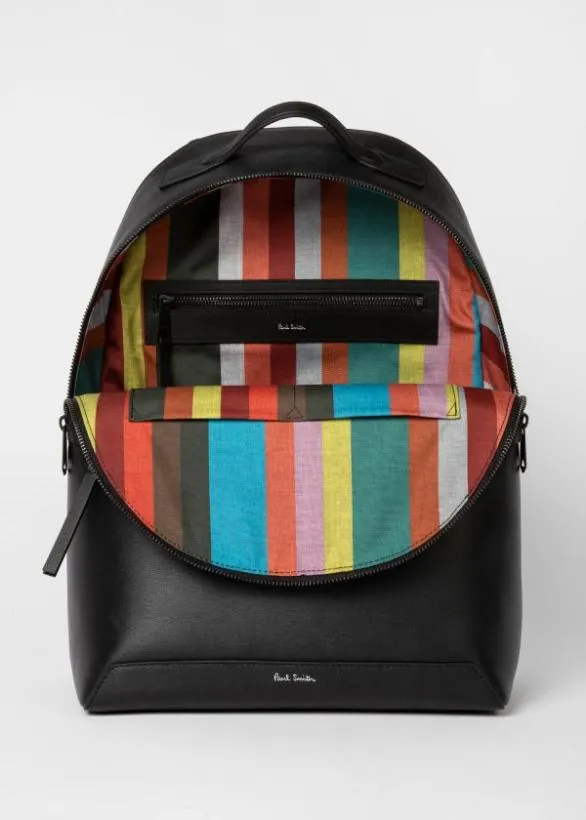 Paul Smith Bags Embossed Leather Backpack Black 8211 Mens