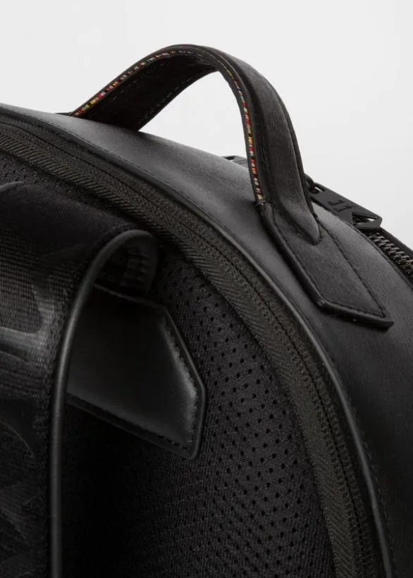 Paul Smith Bags Embossed Leather Backpack Black 8211 Mens