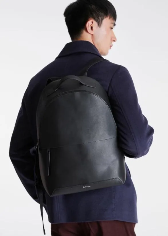 Paul Smith Bags Embossed Leather Backpack Black 8211 Mens
