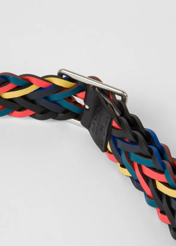 Paul Smith Belts Reversible Plaited Leather Belt Multicolour 8211 Mens