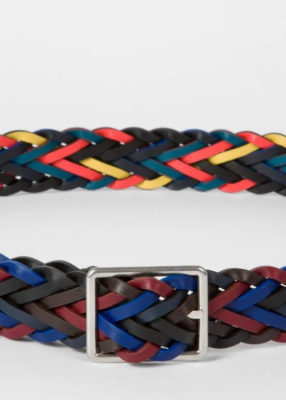 Paul Smith Belts Reversible Plaited Leather Belt Multicolour 8211 Mens