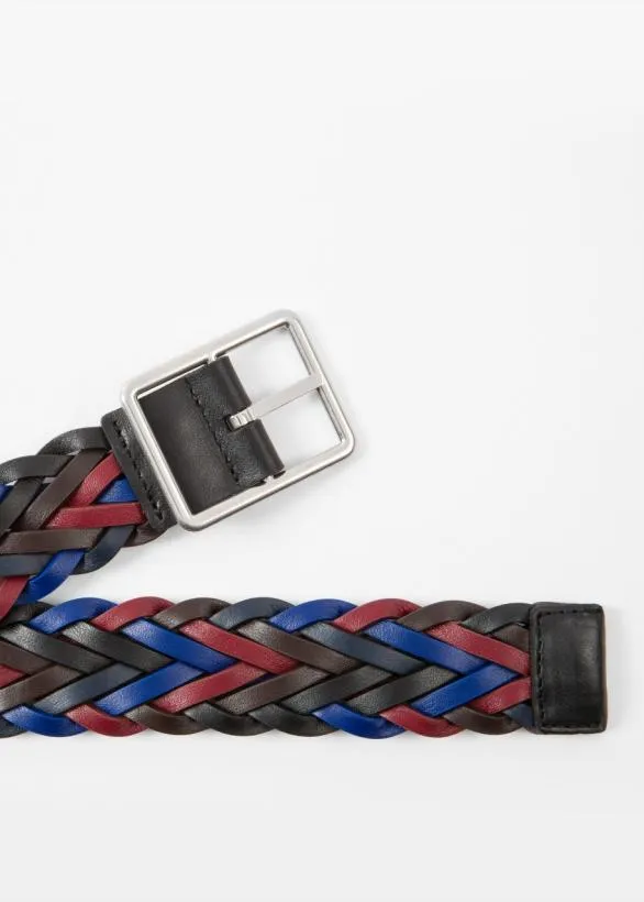 Paul Smith Belts Reversible Plaited Leather Belt Multicolour 8211 Mens