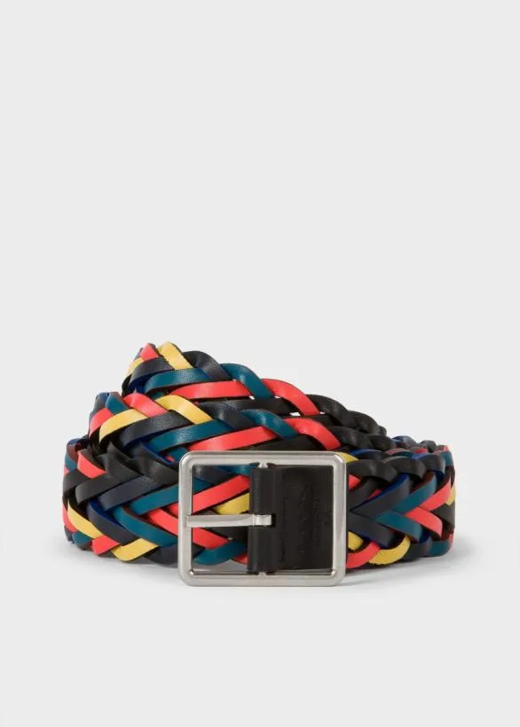 Paul Smith Belts Reversible Plaited Leather Belt Multicolour 8211 Mens