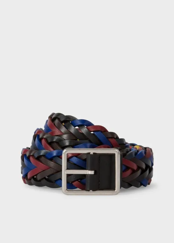 Paul Smith Belts Reversible Plaited Leather Belt Multicolour 8211 Mens