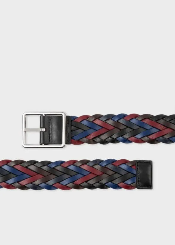Paul Smith Belts Reversible Plaited Leather Belt Multicolour 8211 Mens