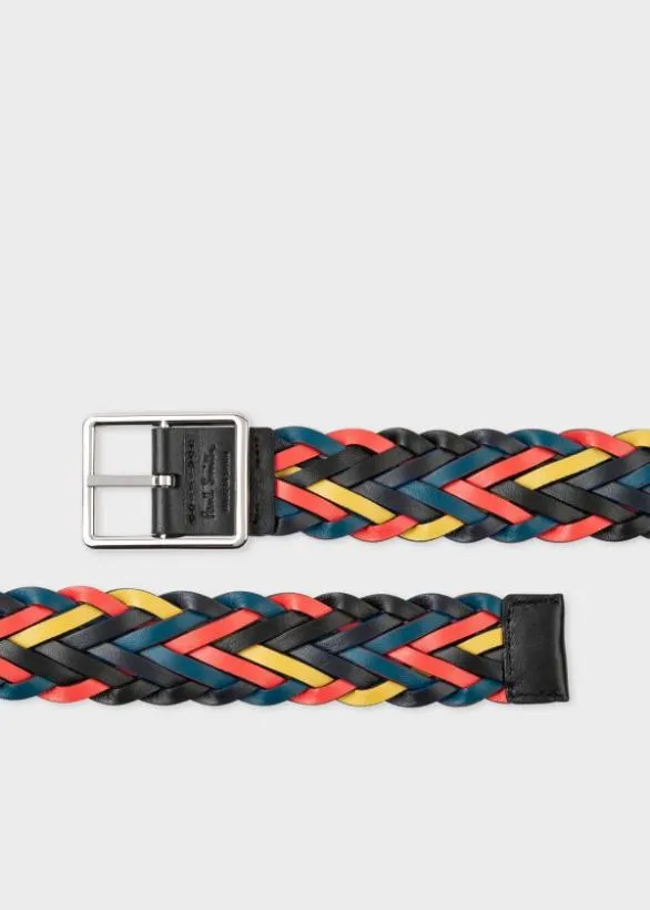 Paul Smith Belts Reversible Plaited Leather Belt Multicolour 8211 Mens
