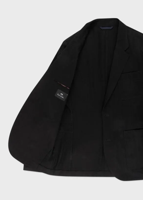 Paul Smith Blazers Black Herringbone Cotton Blazer Black 8211 Mens