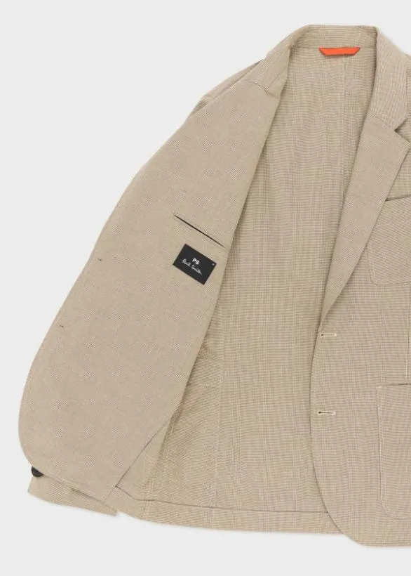 Paul Smith Blazers CasualFit Micro Check Blazer Sand 8211 Mens
