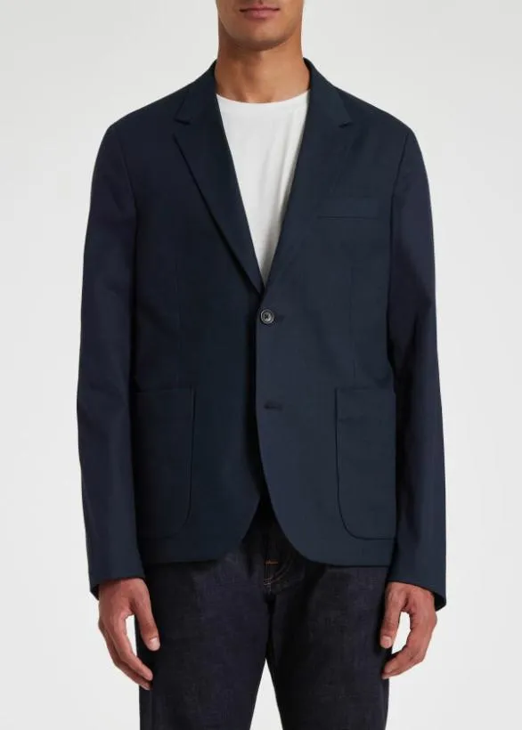 Paul Smith Blazers MidFit Unlined Cotton Blazer Dark Navy 8211 Mens