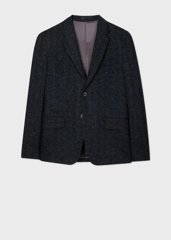 Paul Smith Blazers SilkCashmere Herringbone Blazer Dark Navy 8211 Mens