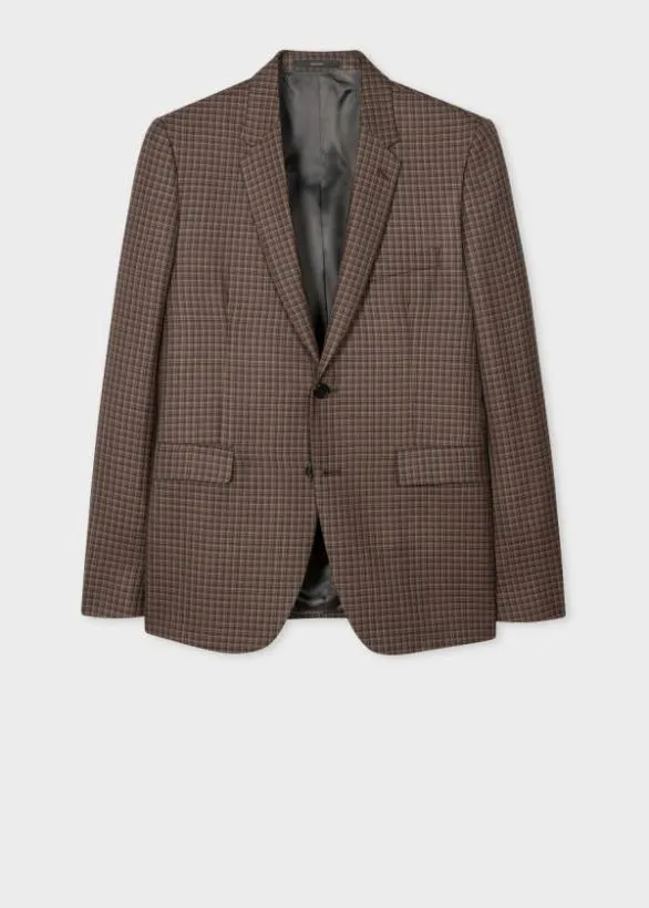 Paul Smith Blazers SlimFit Gingham Wool Blazer Brown 8211 Mens