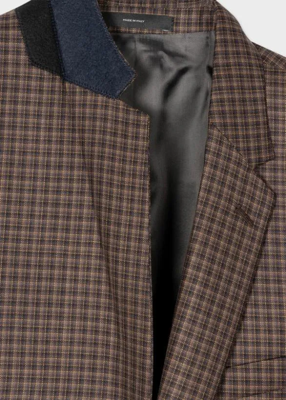 Paul Smith Blazers SlimFit Gingham Wool Blazer Brown 8211 Mens