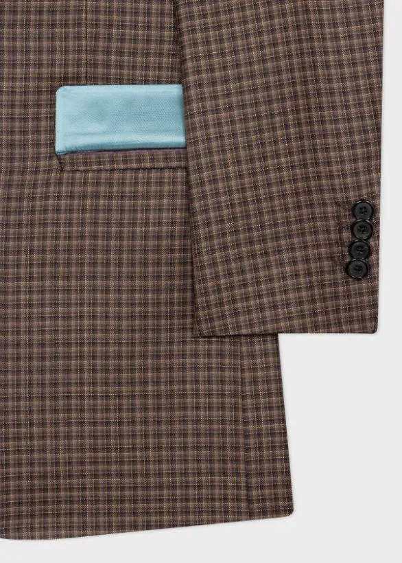 Paul Smith Blazers SlimFit Gingham Wool Blazer Brown 8211 Mens