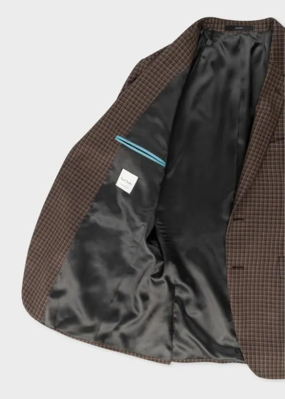 Paul Smith Blazers SlimFit Gingham Wool Blazer Brown 8211 Mens
