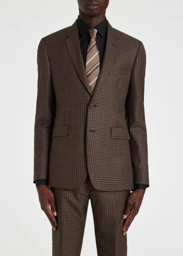 Paul Smith Blazers SlimFit Gingham Wool Blazer Brown 8211 Mens