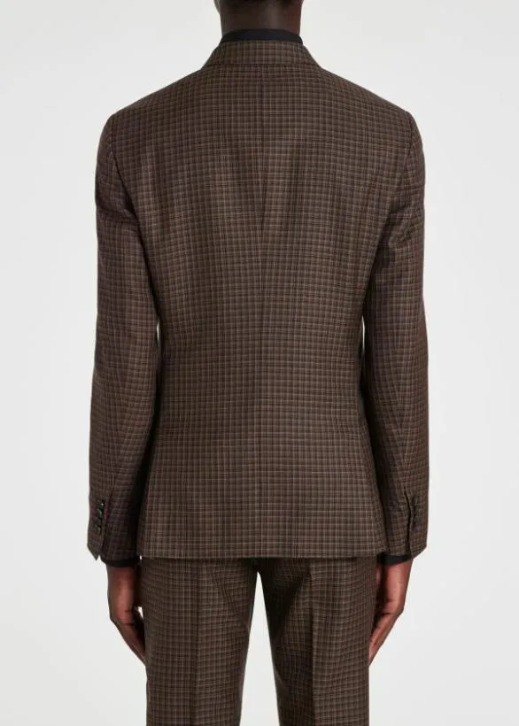 Paul Smith Blazers SlimFit Gingham Wool Blazer Brown 8211 Mens