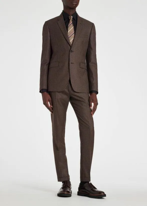 Paul Smith Blazers SlimFit Gingham Wool Blazer Brown 8211 Mens