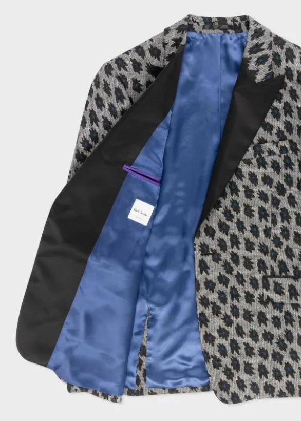 Paul Smith Blazers TailoredFit Grey 039Big Flower039 Print Evening Blazer Grey 8211 Mens