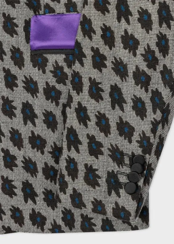Paul Smith Blazers TailoredFit Grey 039Big Flower039 Print Evening Blazer Grey 8211 Mens