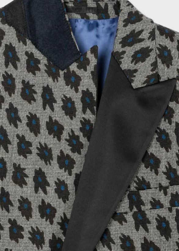Paul Smith Blazers TailoredFit Grey 039Big Flower039 Print Evening Blazer Grey 8211 Mens