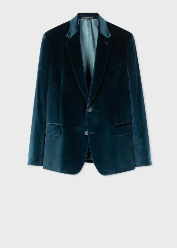 Paul Smith Blazers TailoredFit Velvet Blazer Navy 8211 Mens