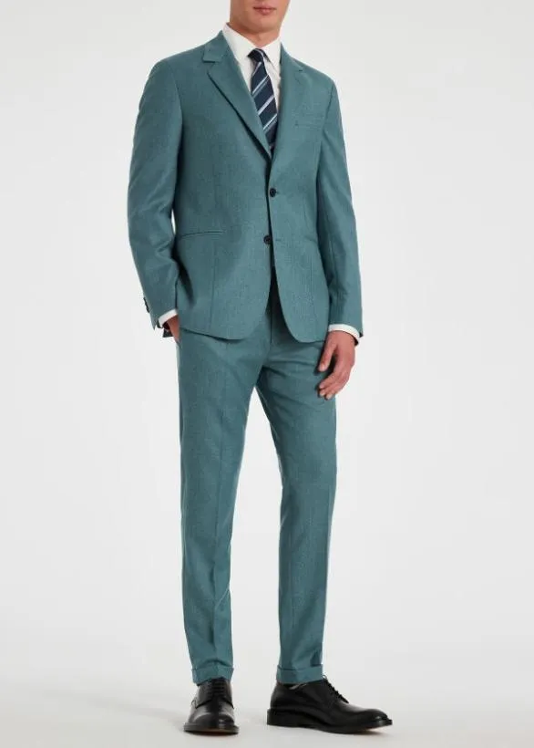 Paul Smith Blazers WoolCashmere TwoButton Blazer Teal 8211 Mens