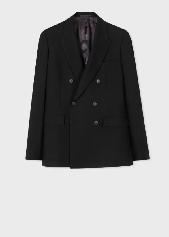 Paul Smith Blazers Wool DoubleBreasted Blazer Black 8211 Mens