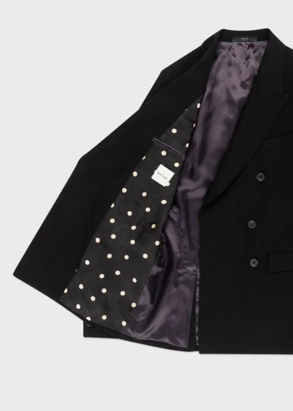 Paul Smith Blazers Wool DoubleBreasted Blazer Black 8211 Mens