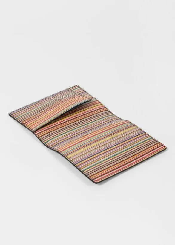 Paul Smith Cases and Covers 039Signature Stripe039 Leather Passport Cover Black 8211 Mens