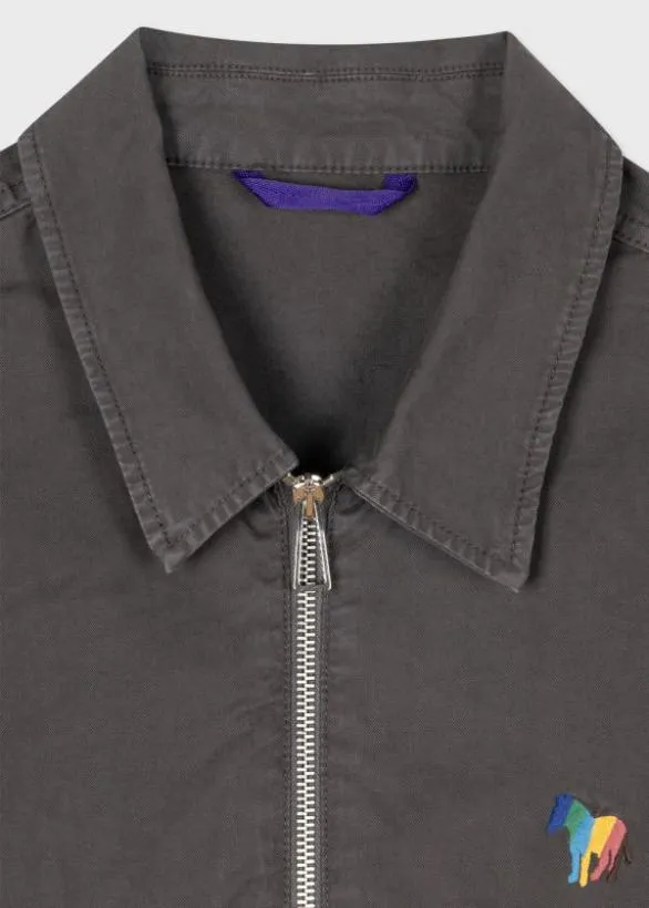 Paul Smith Coats and Jackets 039Broad Stripe Zebra039 Coach Jacket Charcoal Grey 8211 Mens