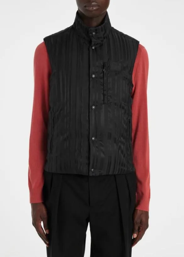 Paul Smith Coats and Jackets 039Shadow Stripe039 Gilet Black 8211 Mens