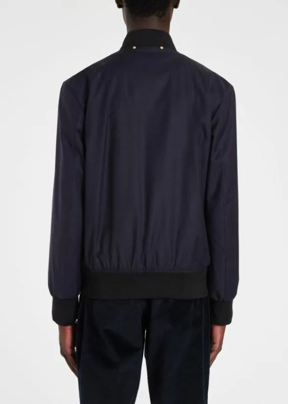 Paul Smith Coats and Jackets 039Storm System039 Wool Bomber Jacket Dark Navy 8211 Mens