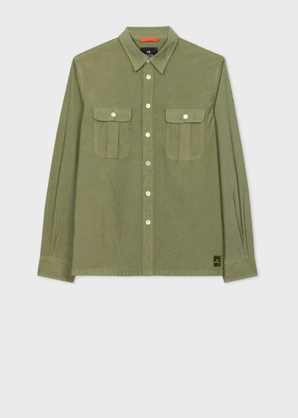 Paul Smith Coats and Jackets CottonBlend Shirt Jacket Khaki 8211 Mens